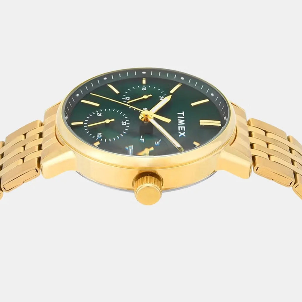 Trendline Men Quartz Green Dial Multi-Function Stainless Steel Watch TWEG25407