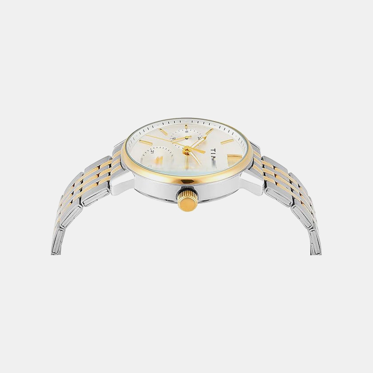 Fashion Men Quartz Silver Dial Multi-Function Stainless Steel Watch TWEG25408