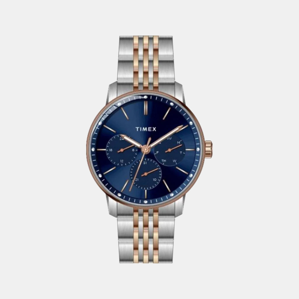 Fashion Men Quartz Blue Dial Multi-Function Stainless Steel Watch TWEG25409