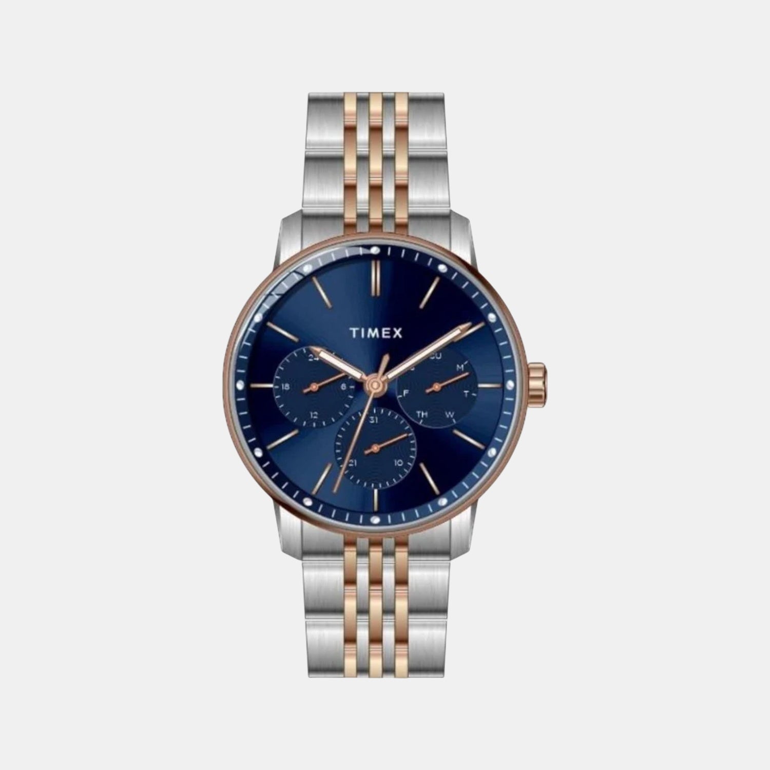 Fashion Men Quartz Blue Dial Multi-Function Stainless Steel Watch TWEG25409