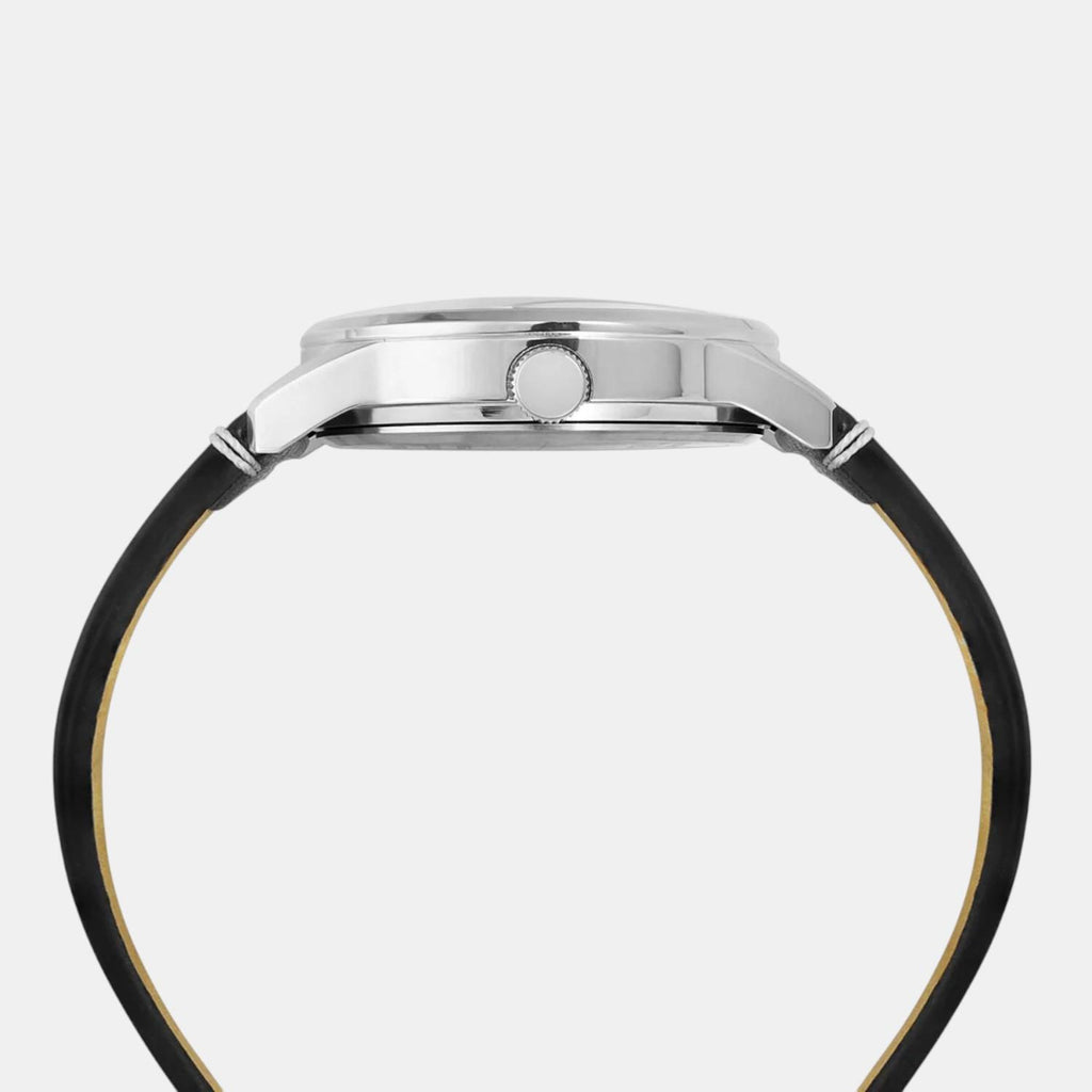 Fashion Men Quartz Black Dial Analog Leather Watch TWEG25501