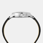 Fashion Men Quartz Black Dial Analog Leather Watch TWEG25501