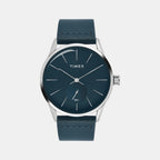 Fashion Men Quartz Sea Green Dial Analog Leather Watch TWEG25503