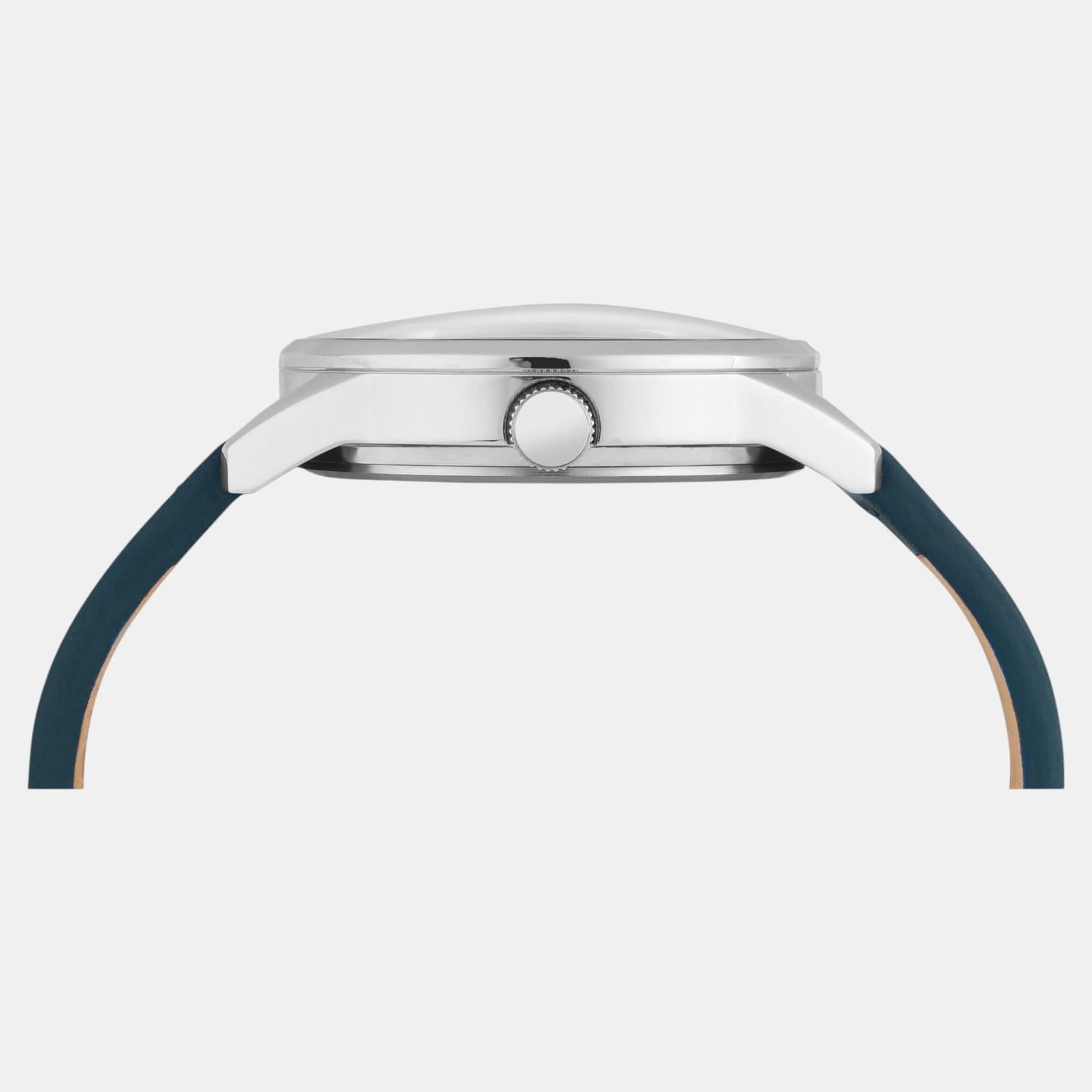 Fashion Men Quartz Sea Green Dial Analog Leather Watch TWEG25503