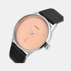Fashion Men Quartz Peach Dial Analog Leather Watch TWEG25504