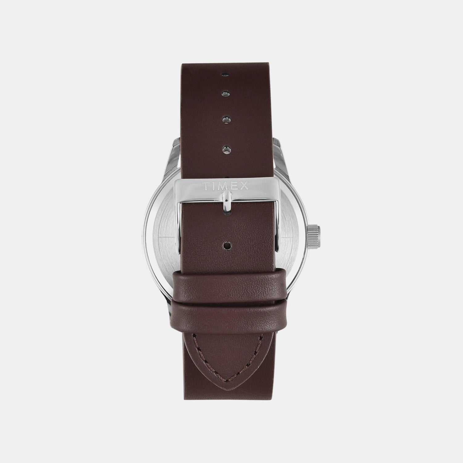 Fashion Men Quartz Silver Dial Analog Leather Watch TWEG25505