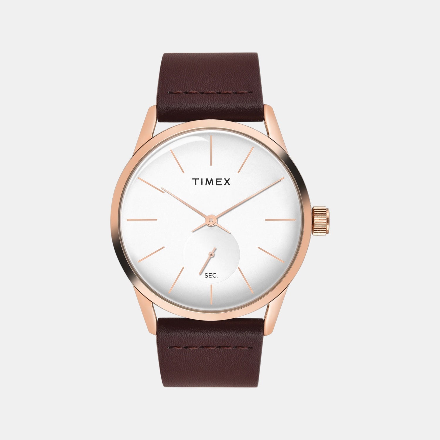 Fashion Men Quartz Silver Dial Analog Leather Watch TWEG25505