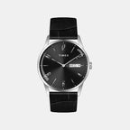 Fashion Men Quartz Black Dial Analog Leather Watch TWEG25507