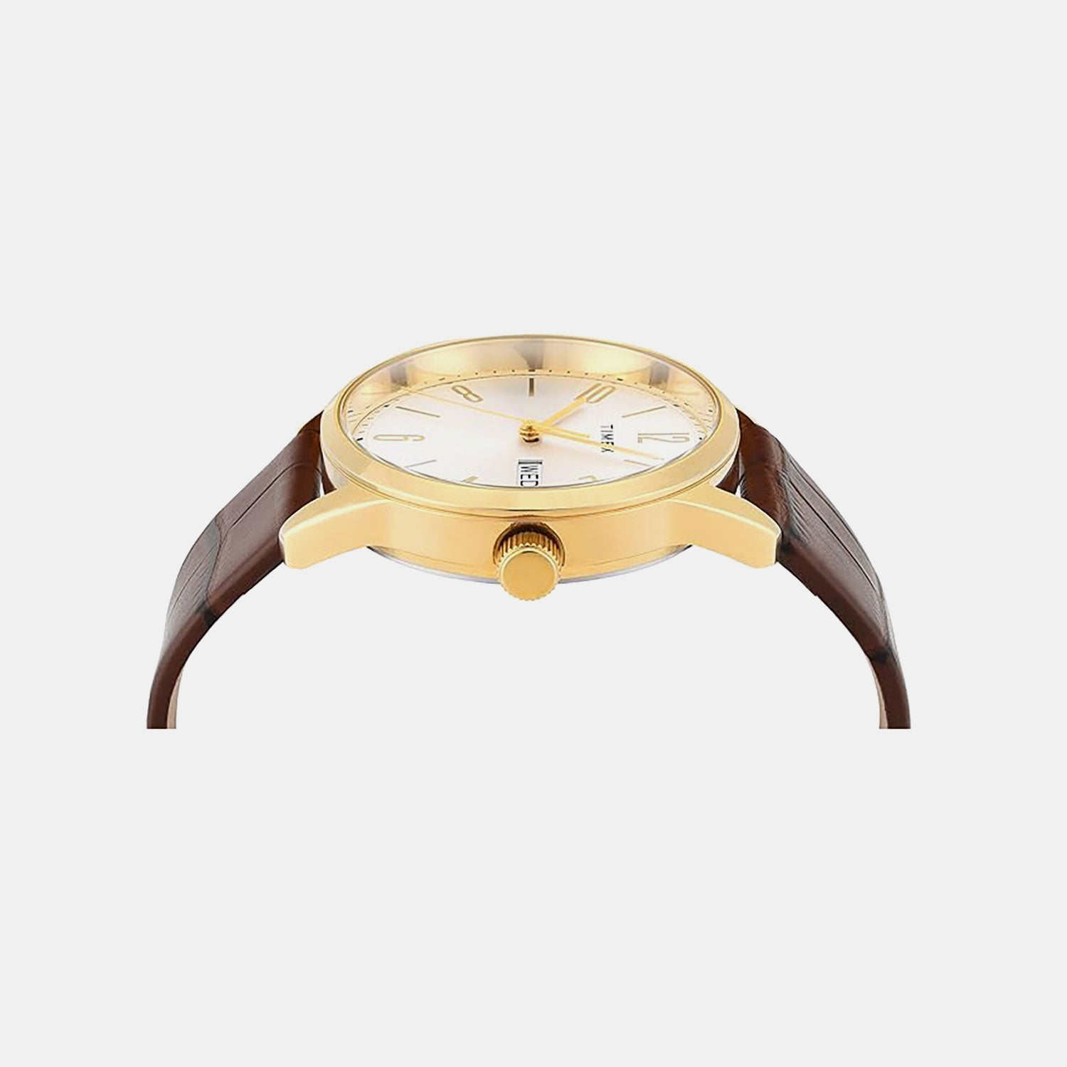 Fashion Men Quartz Silver Dial Analog Leather Watch TWEG25508