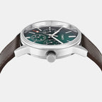 Trendline Men Quartz Teal Dial Multi-Function Leather Watch TWEG25513
