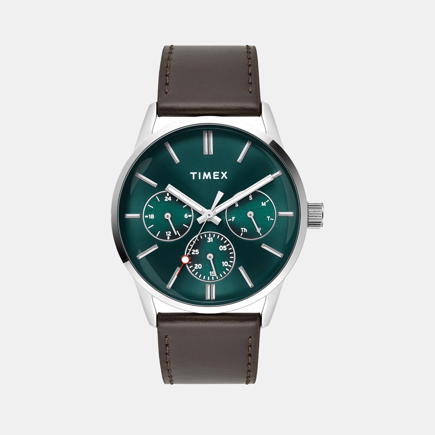 Trendline Men Quartz Teal Dial Multi-Function Leather Watch TWEG25513