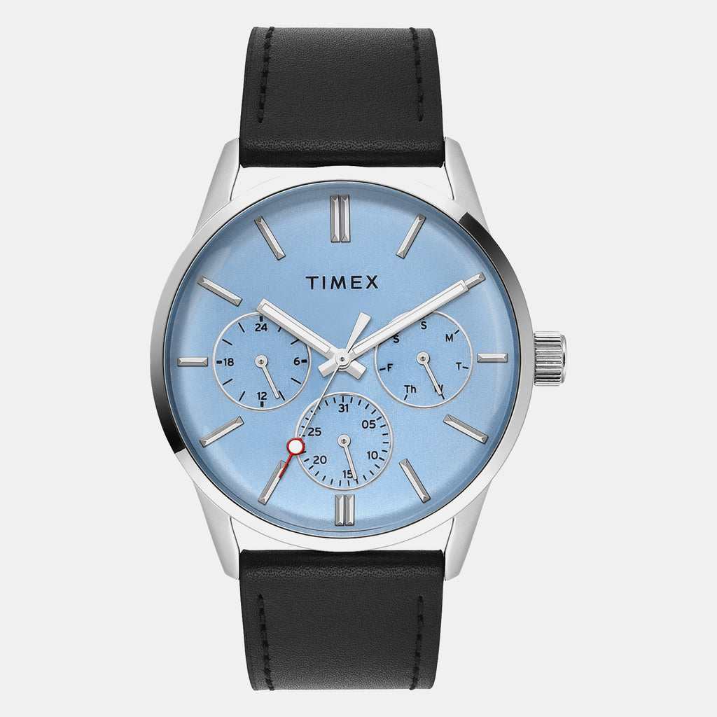 Trendline Men Quartz Blue Dial Multi-Function Leather Watch TWEG25514