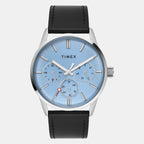 Trendline Men Quartz Blue Dial Multi-Function Leather Watch TWEG25514