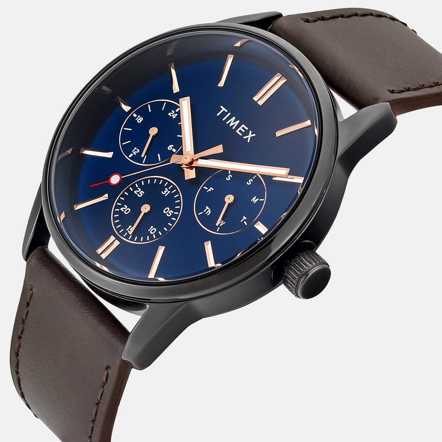 Trendline Men Quartz Blue Dial Multi-Function Leather Watch TWEG25515
