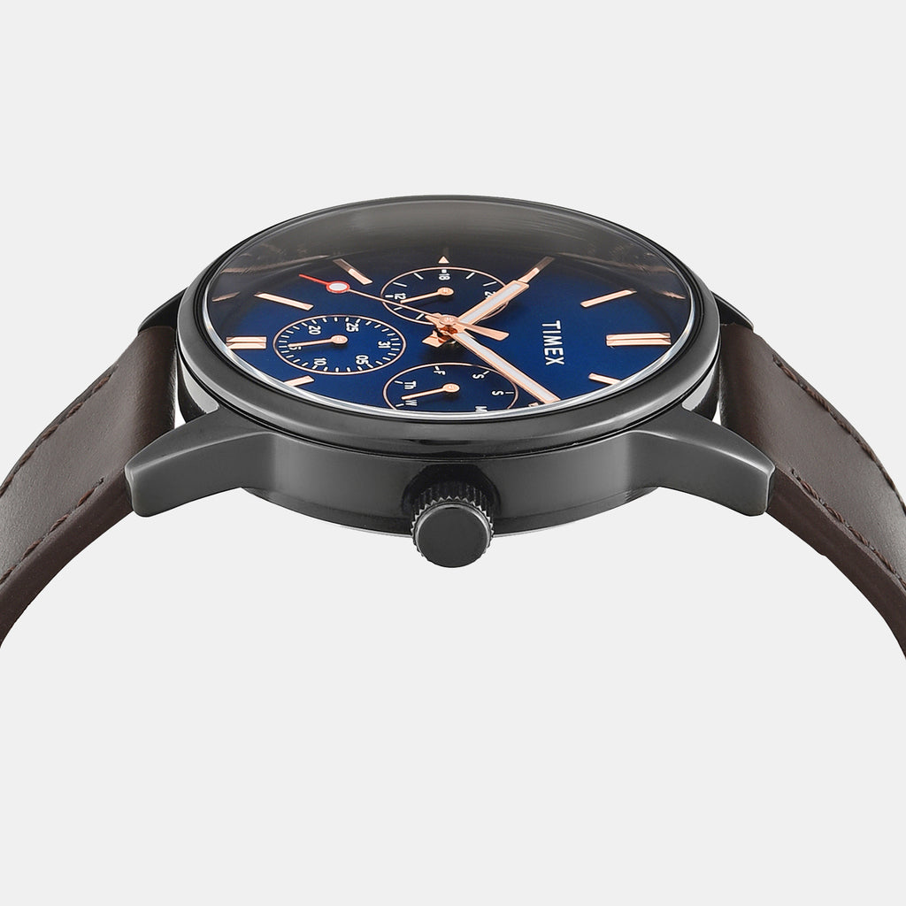 Trendline Men Quartz Blue Dial Multi-Function Leather Watch TWEG25515
