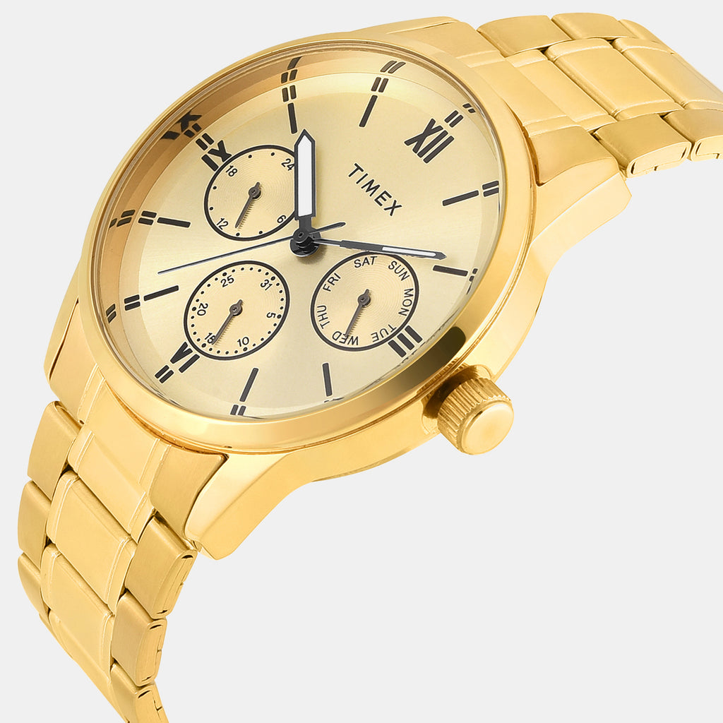 Fashion Men Quartz Champagne Dial Multi-function Watch TWEG25517