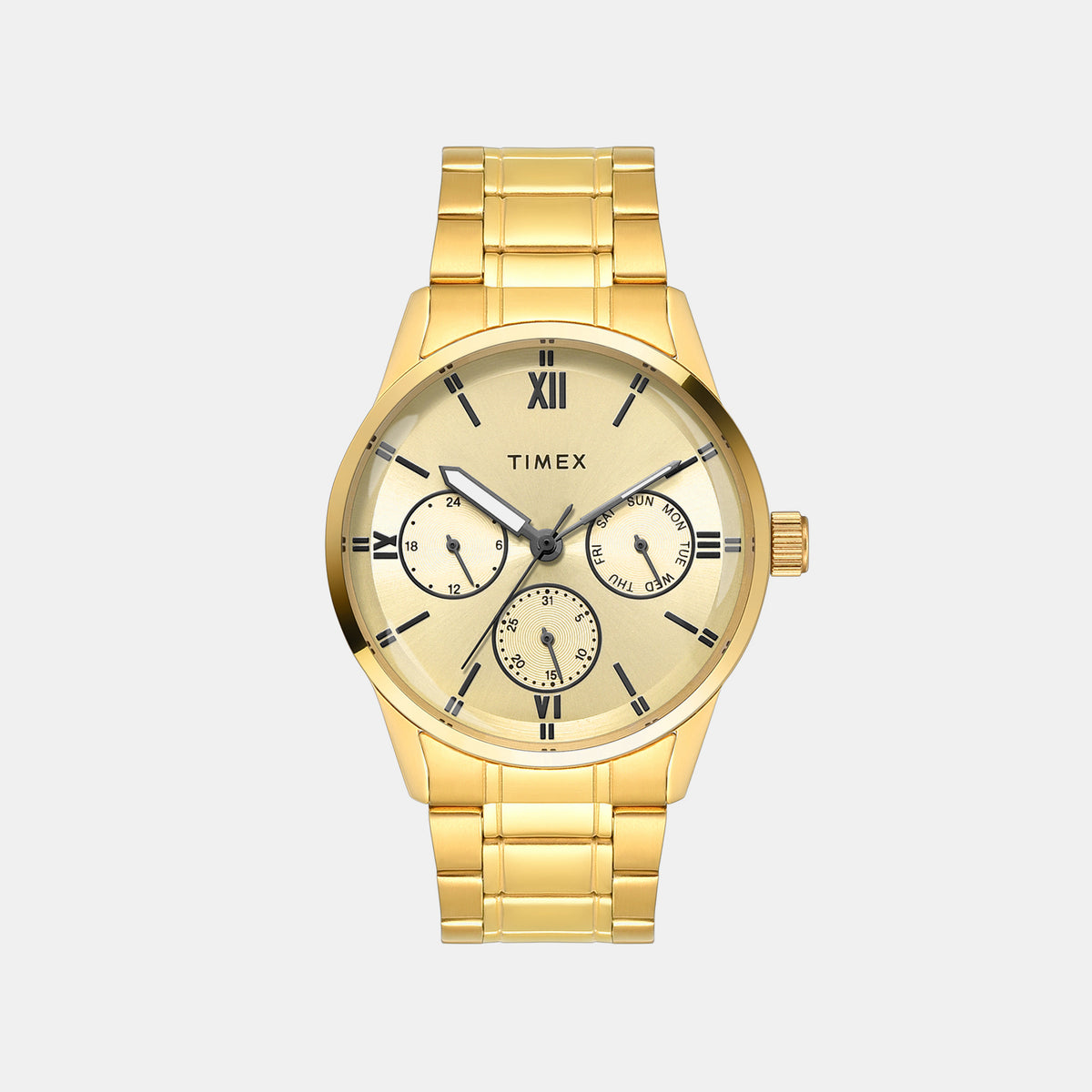 Fashion Men Quartz Champagne Dial Multi-function Watch TWEG25517