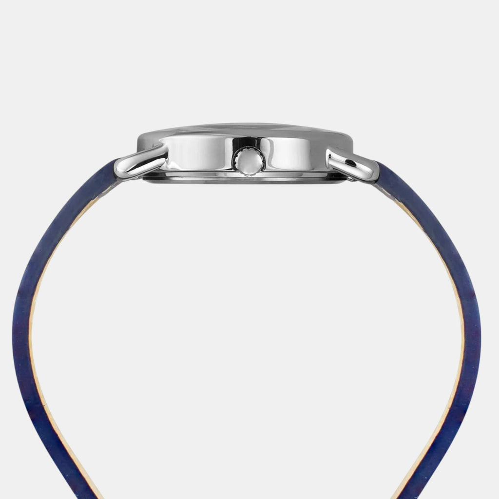 Fashion Men Quartz Blue Dial Analog Leather Watch TWEG25600