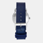 Fashion Men Quartz Blue Dial Analog Leather Watch TWEG25600