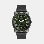 Fashion Men Quartz Green Dial Analog Leather Watch TWEG25602