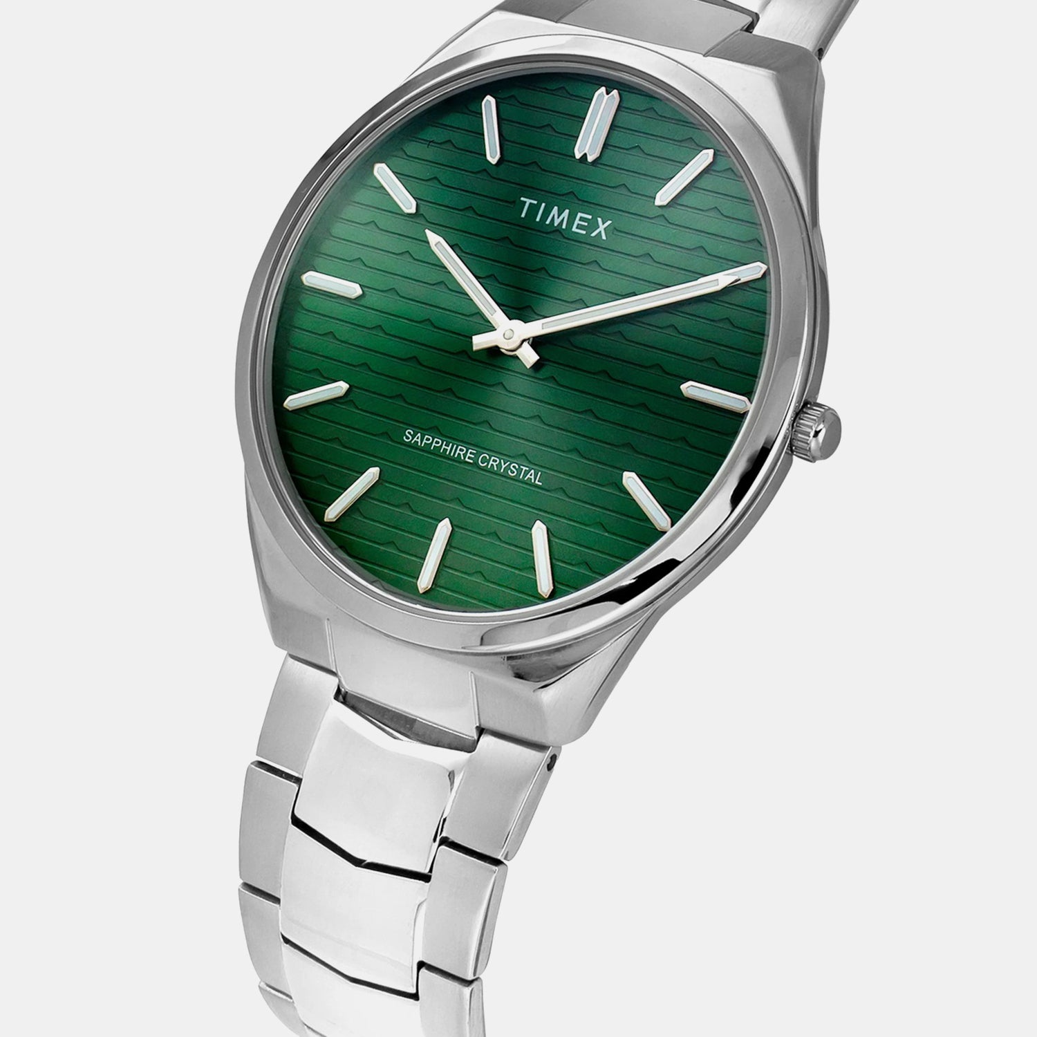 Fashion Men Quartz Green Dial Analog Stainless Steel Watch TWEG25800