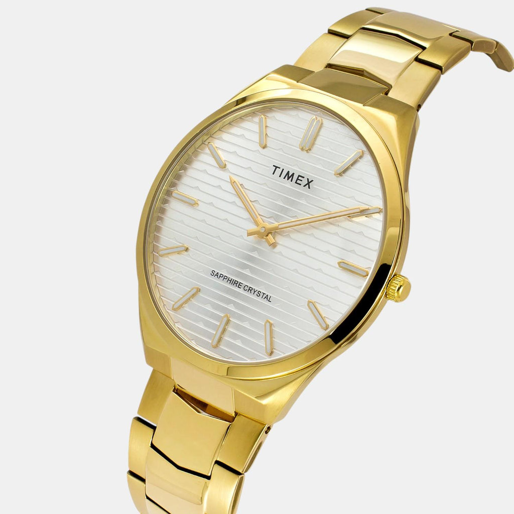 Fashion Men Quartz Silver Dial Analog Stainless Steel Watch TWEG25801