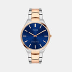 Fashion Men Quartz Blue Dial Analog Stainless Steel Watch TWEG25802
