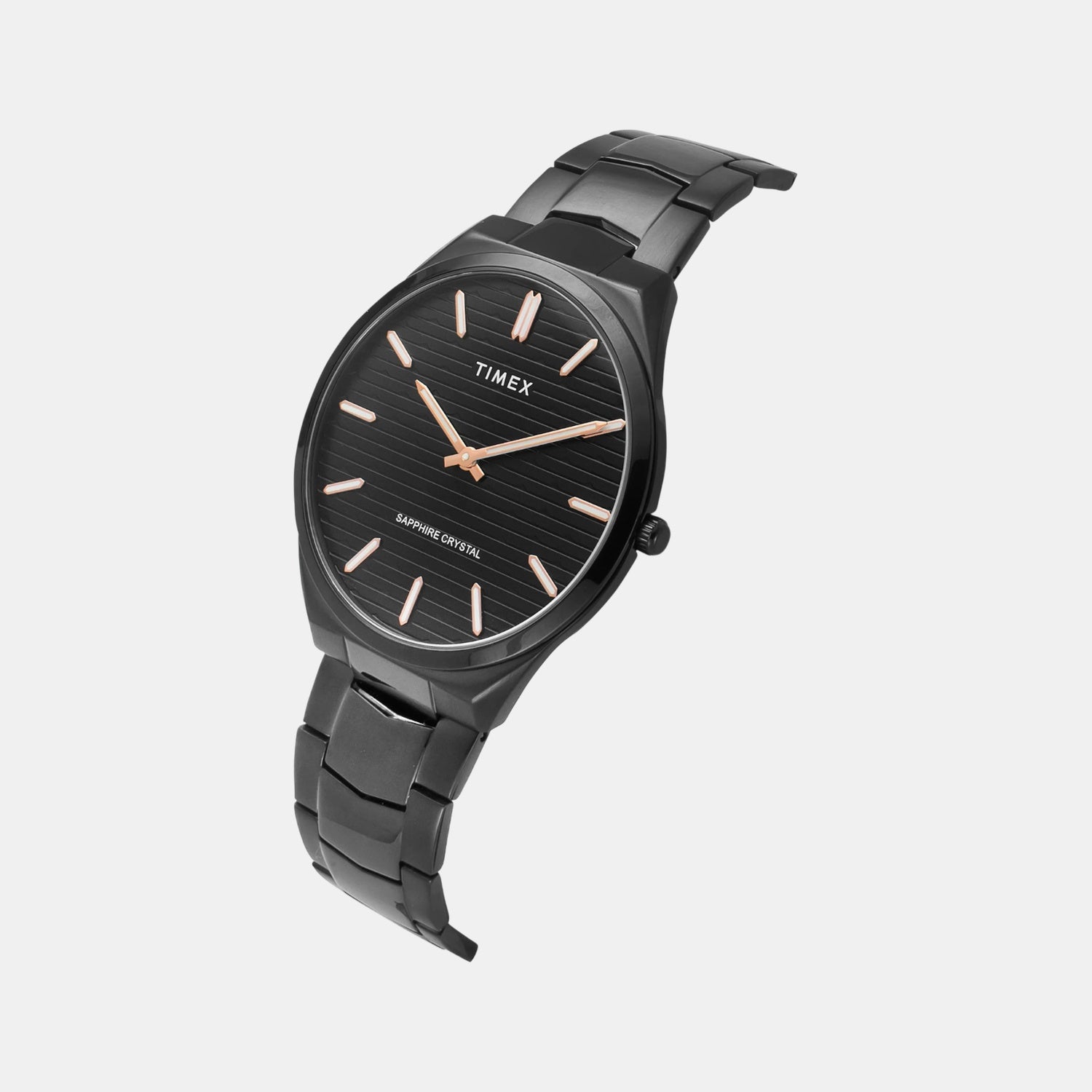 Fashion Men Quartz Black Dial Analog Stainless Steel Watch TWEG25803