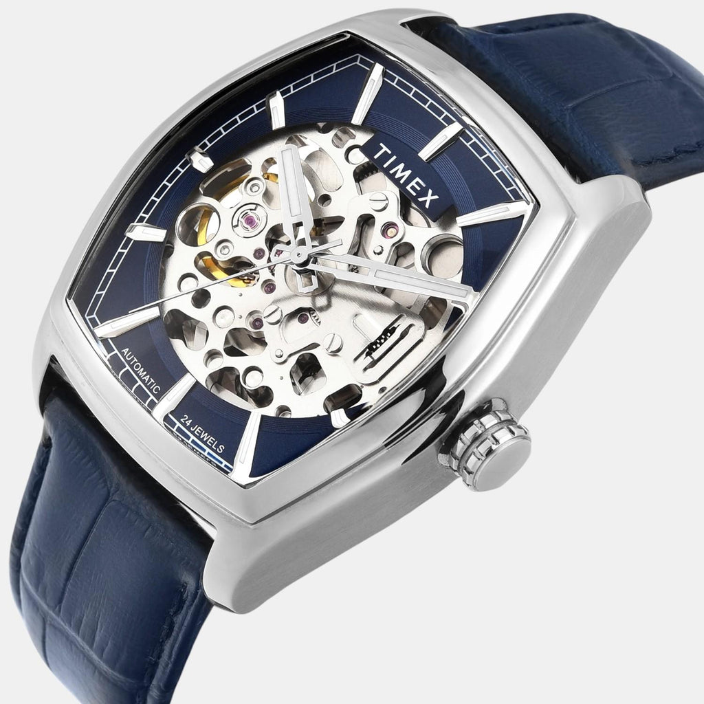 Fashion Men Automatic Blue Dial Analog Leather Watch TWEG25900
