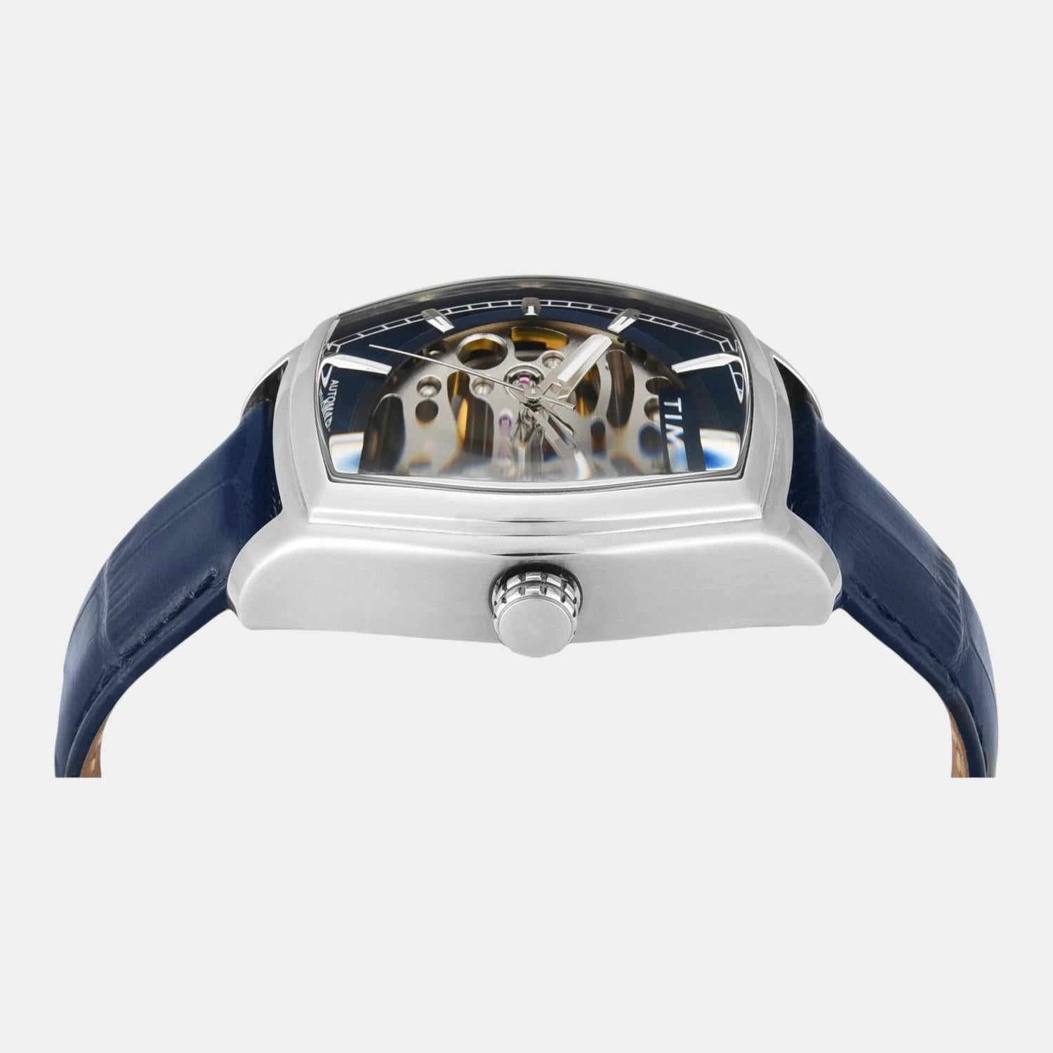 Fashion Men Automatic Blue Dial Analog Leather Watch TWEG25900