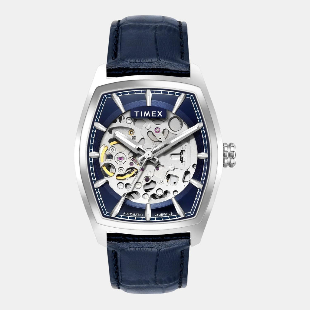 Fashion Men Automatic Blue Dial Analog Leather Watch TWEG25900