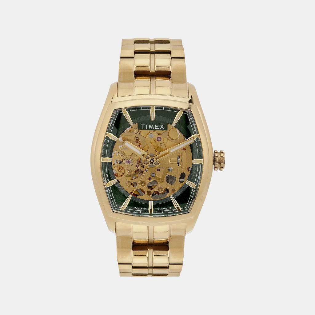 Fashion Men Automatic Green Dial Analog Stainless Steel Watch TWEG25902