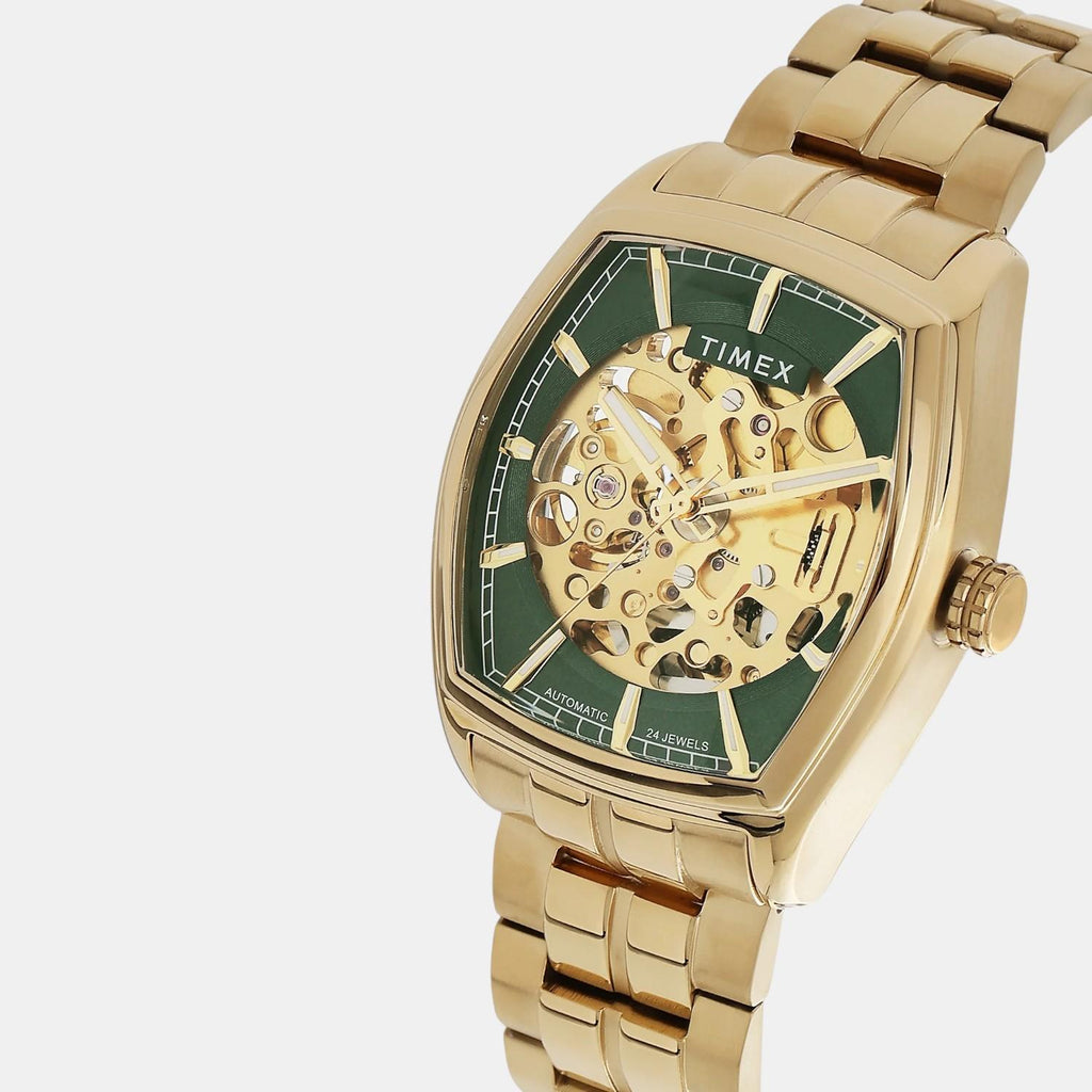 Fashion Men Automatic Green Dial Analog Stainless Steel Watch TWEG25902