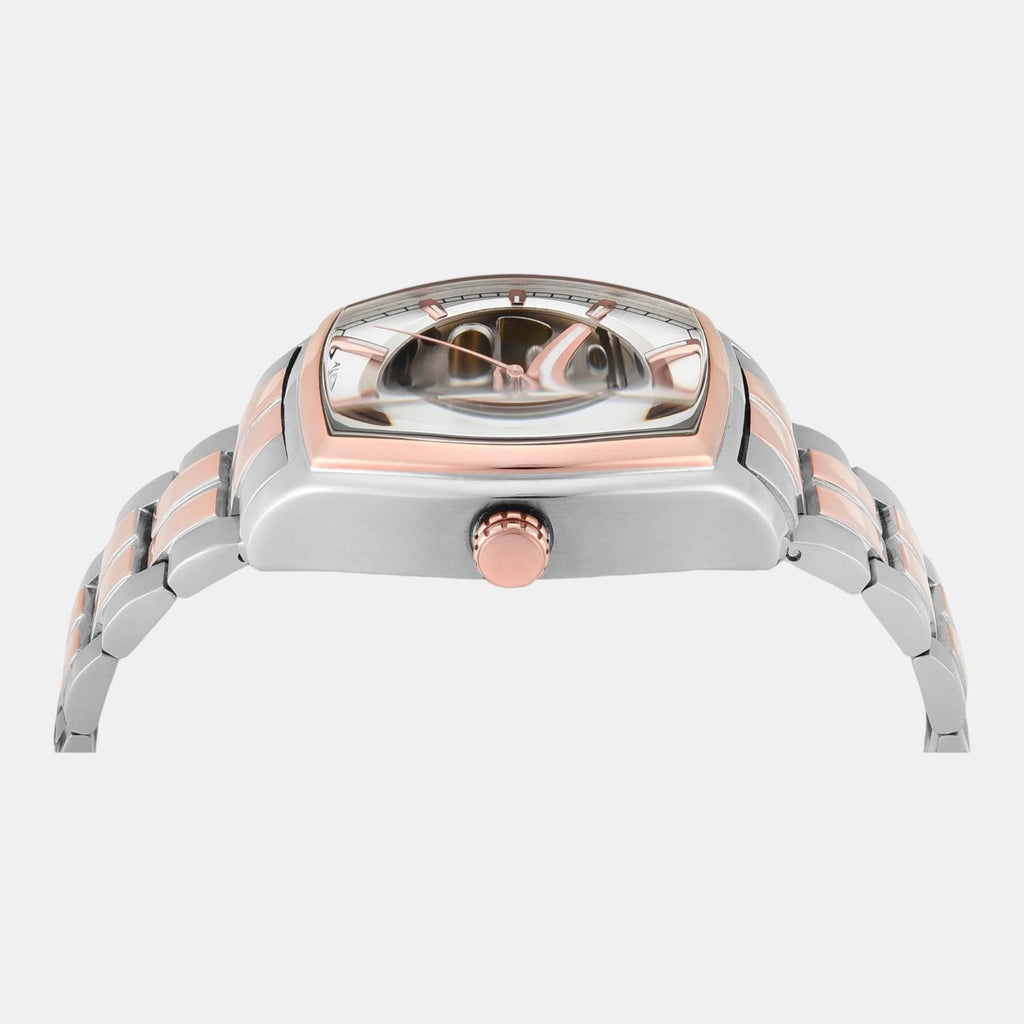 Fashion Men Automatic Silver Dial Analog Stainless Steel Watch TWEG25903