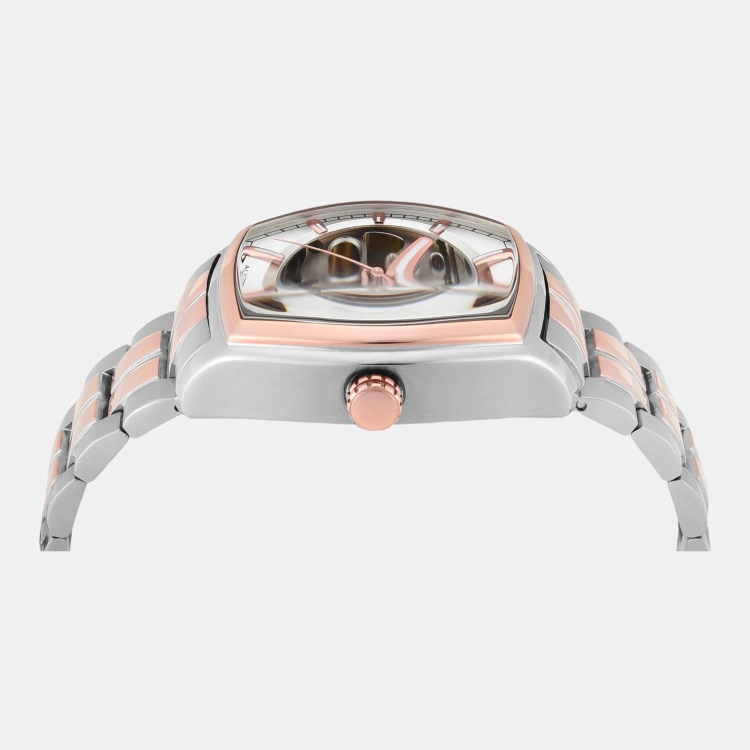 Fashion Men Automatic Silver Dial Analog Stainless Steel Watch TWEG25903