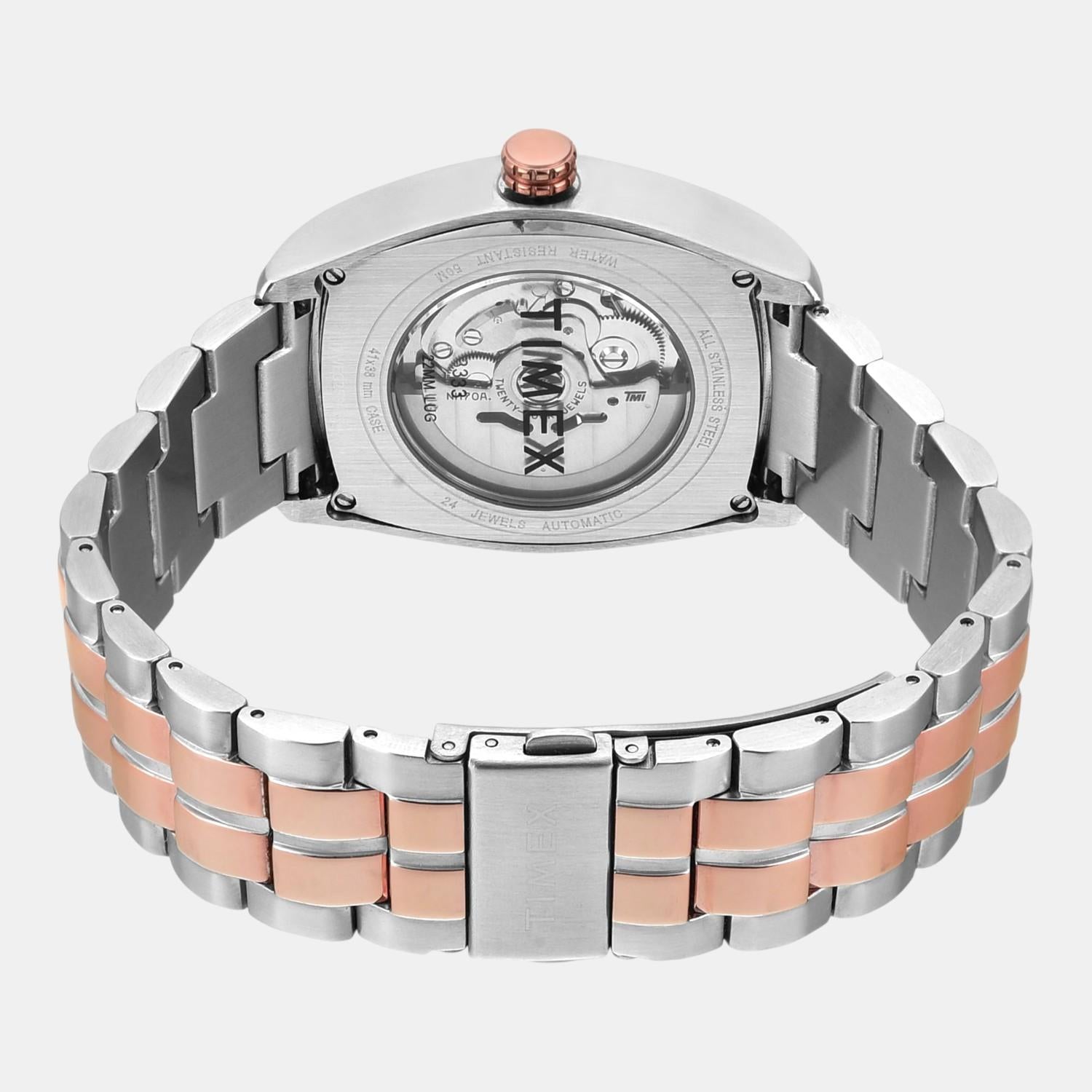 Fashion Men Automatic Silver Dial Analog Stainless Steel Watch TWEG25903