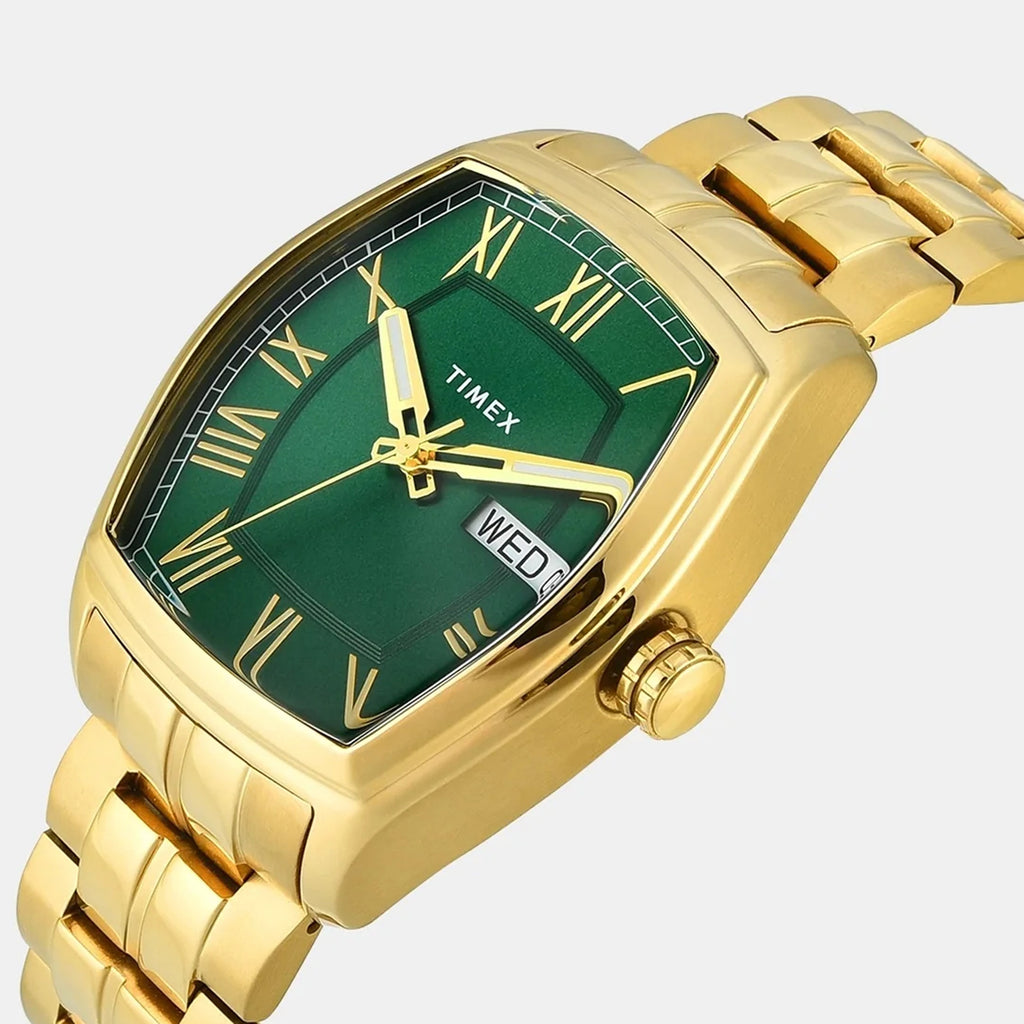 Signio Men Quartz Green Dial Analog Stainless Steel Watch TWEG25905