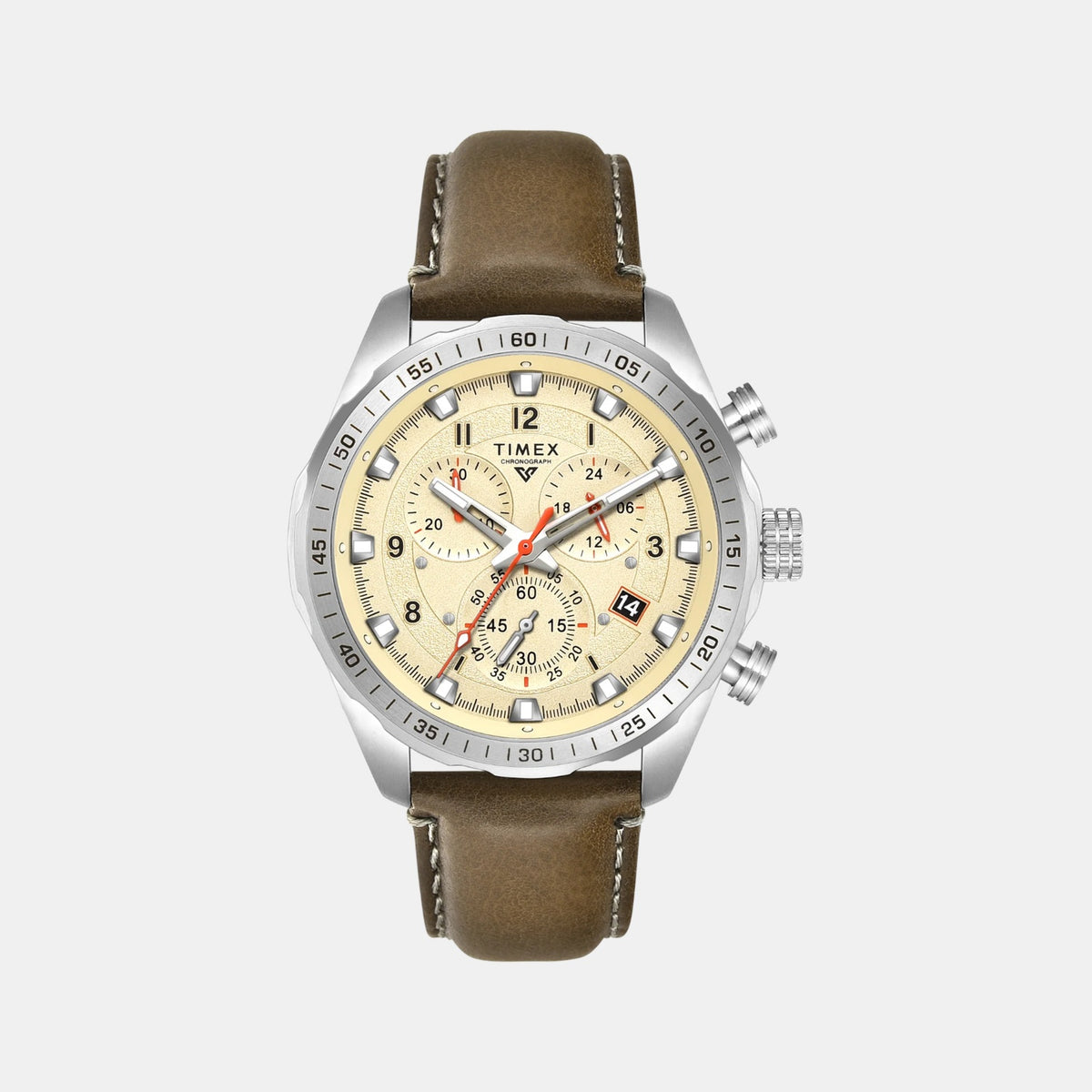 Vector Men Quartz Beige Dial Multi-Function Leather Watch TWEG26000