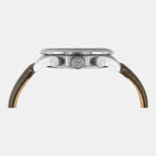 Fashion Men Quartz Beige Dial Chronograph Leather Watch TWEG26000