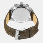 Fashion Men Quartz Beige Dial Chronograph Leather Watch TWEG26000