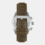 Fashion Men Quartz Beige Dial Chronograph Leather Watch TWEG26000