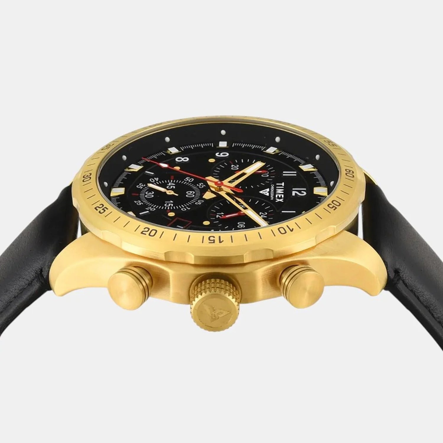 Vector Men Quartz Black Dial Chronograph Leather Watch TWEG26001