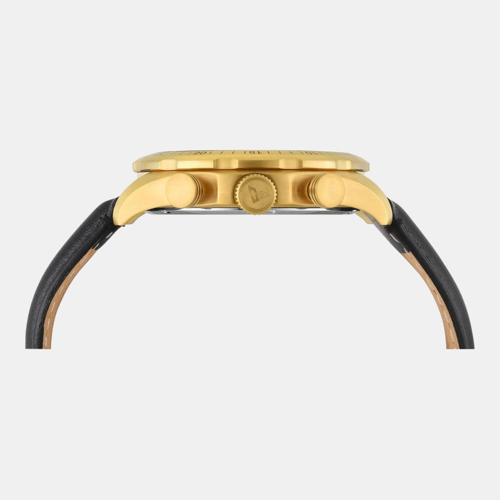 Fashion Men Quartz Black Dial Chronograph Leather Watch TWEG26001