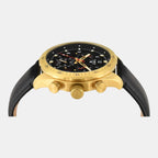 Fashion Men Quartz Black Dial Chronograph Leather Watch TWEG26001