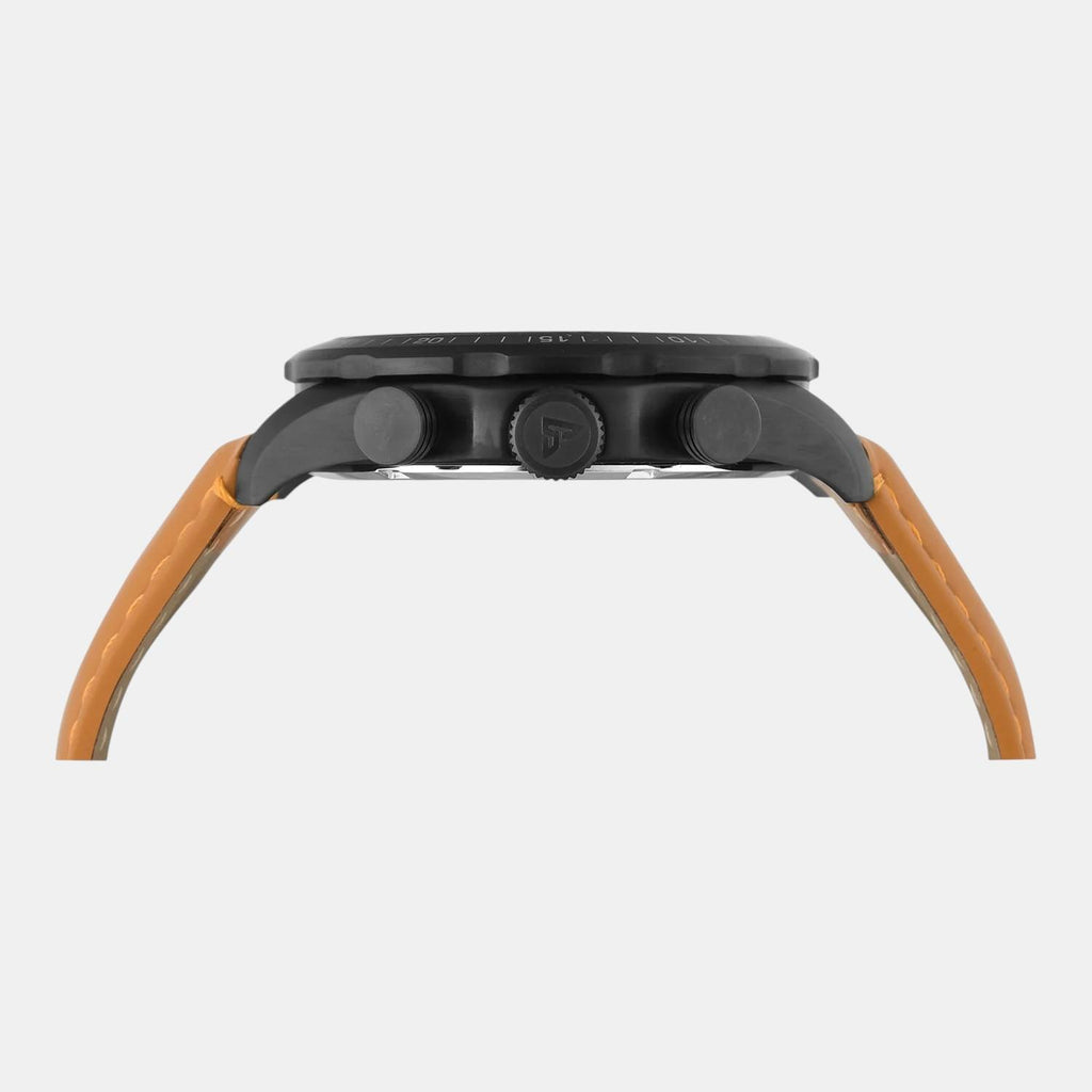 Fashion Men Quartz Grey Dial Chronograph Leather Watch TWEG26002