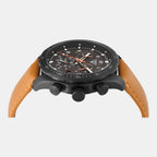 Fashion Men Quartz Grey Dial Chronograph Leather Watch TWEG26002