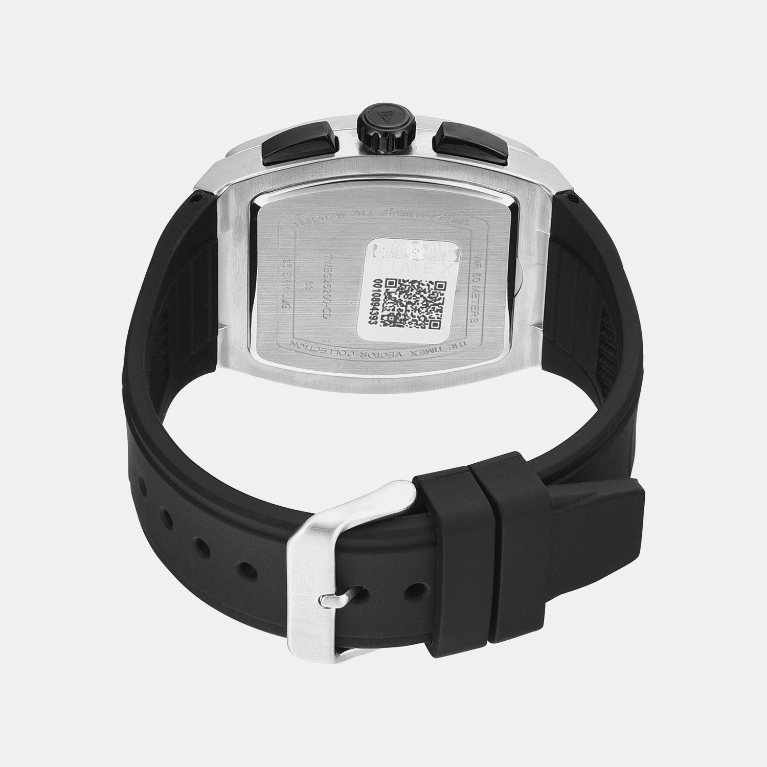 Fashion Men Quartz Silver Dial Chronograph Silicone Watch TWEG26200