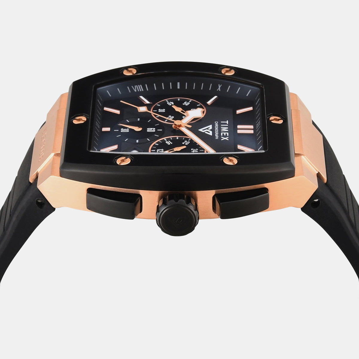 Vector Men Quartz Black Dial Multi-Function Silicone Watch TWEG26201