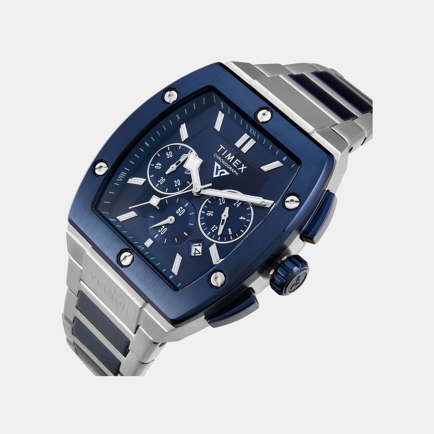 Fashion Men Quartz Blue Dial Chronograph Stainless Steel Watch TWEG26202