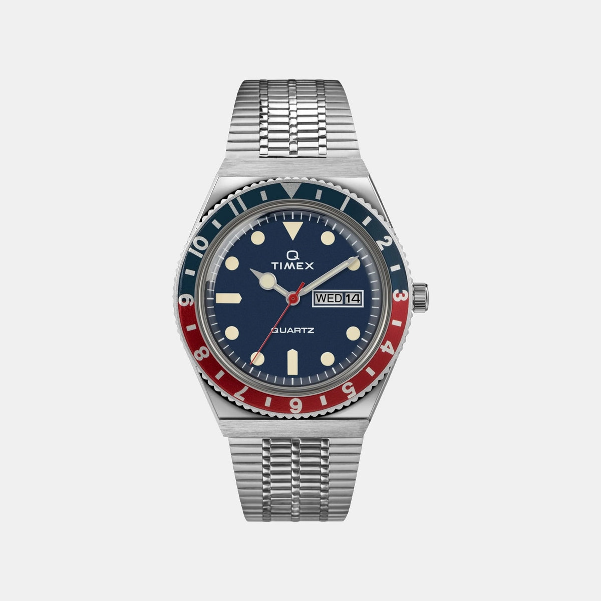 Q Timex Men Quartz Blue Dial Analog Stainless Steel Watch TWEG26300